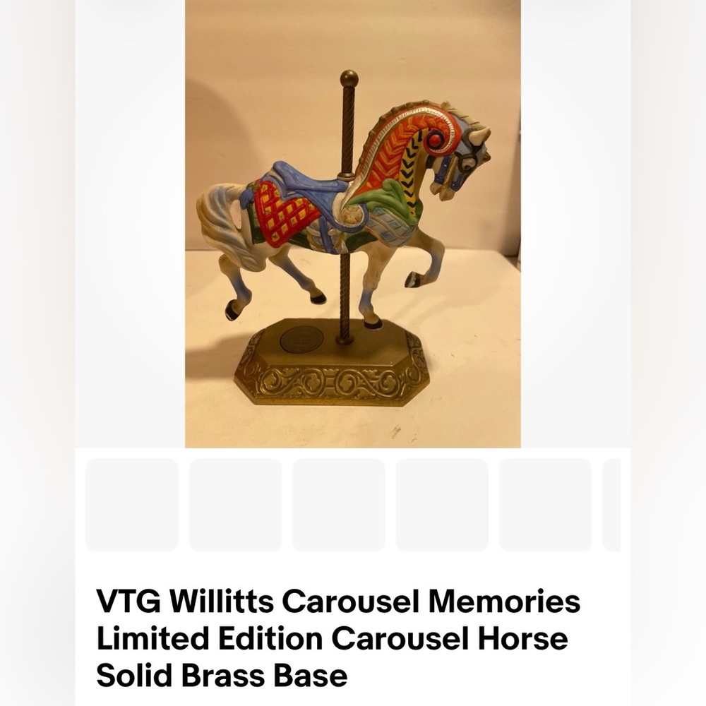 Lot of 2 Carousel Horse Figurine - Colorful Design